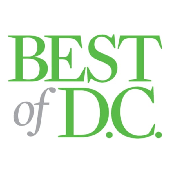 Green text reads "BEST" above gray "of" and green "D.C." on a white background.