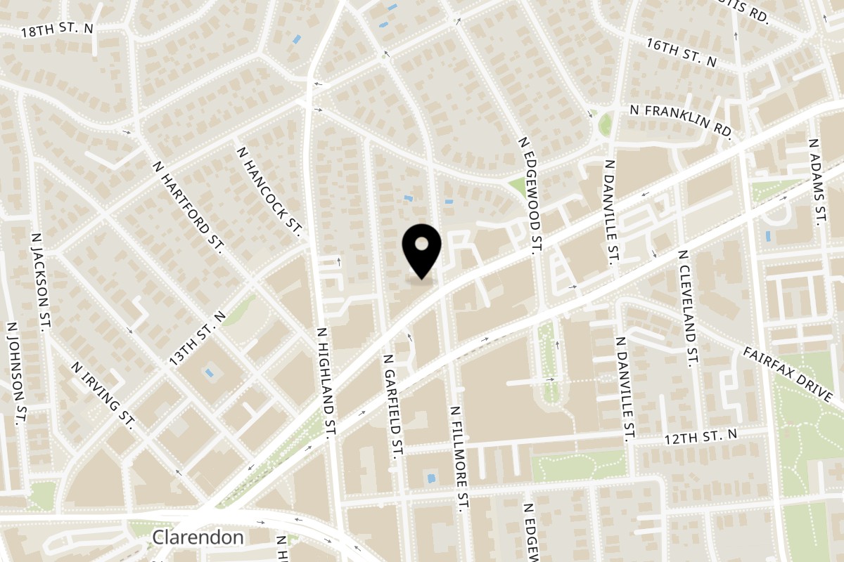Map showing the location of AMBAR Clarendon on 2901 Wilson Blvd in Arlington