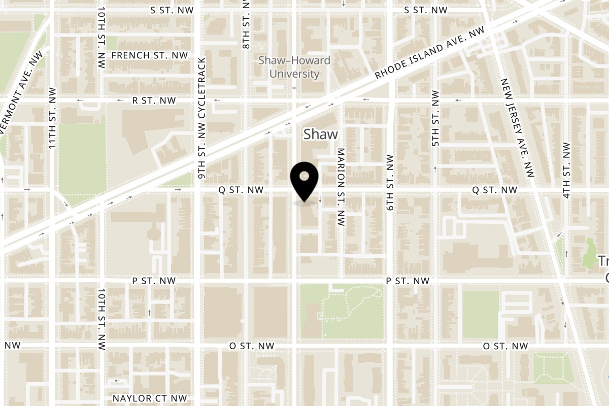 Map showing the location of AMBAR Shaw (Closed) on 1547 7th St NW in Washington