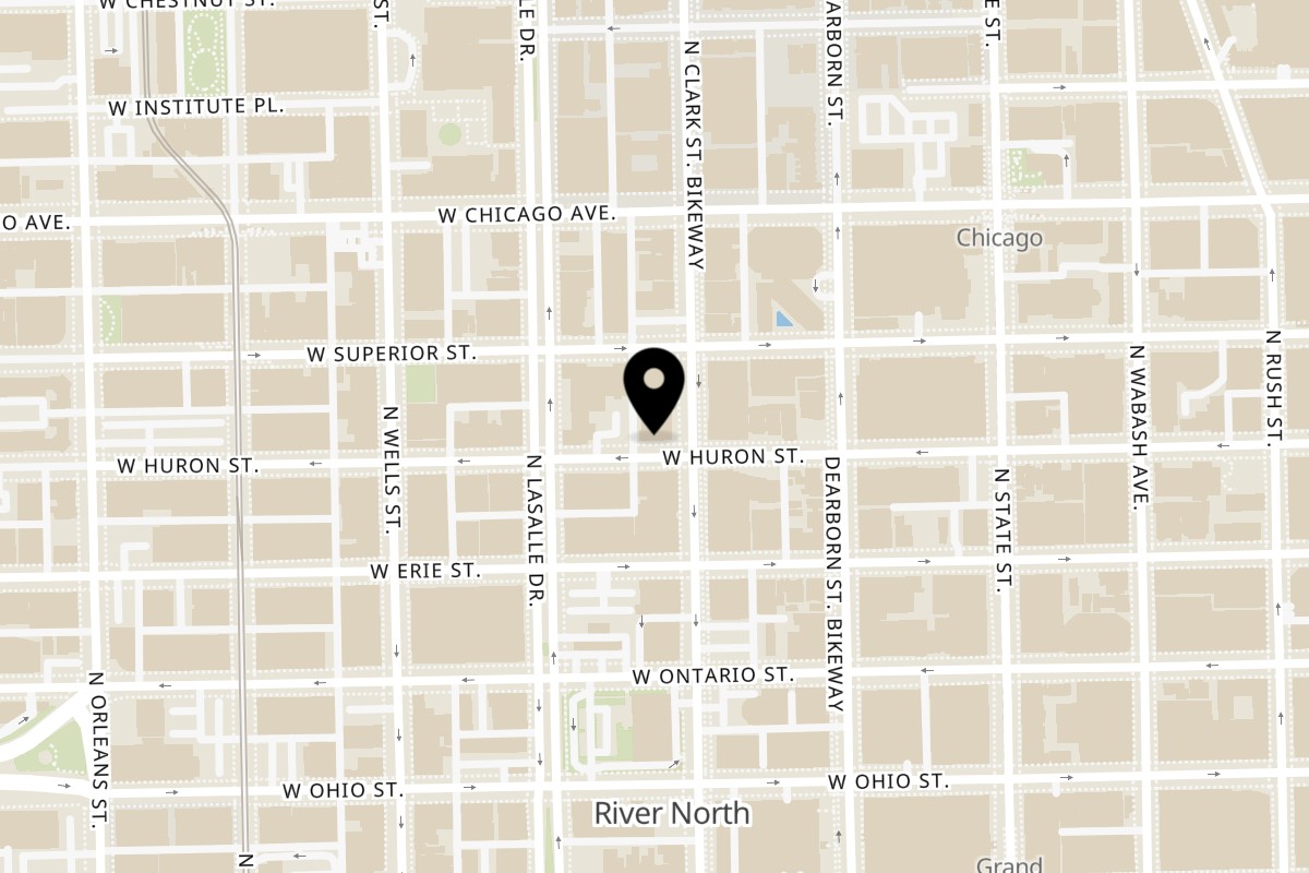 Map showing the location of AMBAR Chicago on 700 N Clark St in Chicago